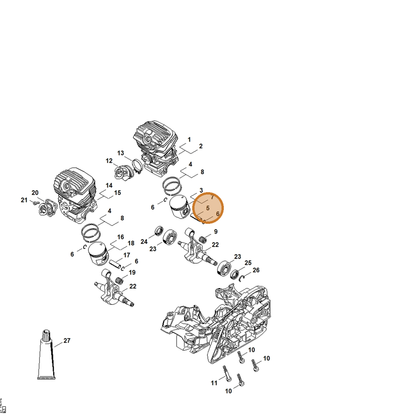 STIHL part 1141-034-1503 — IPL diagram snippet (6x zoom, amber highlight)