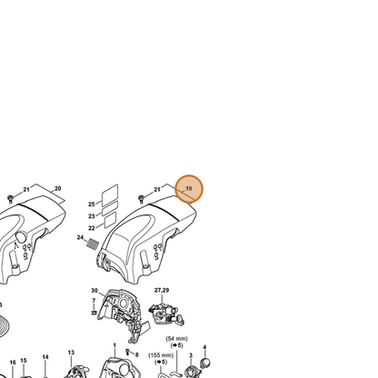 STIHL part 1141-080-1601 — IPL diagram snippet (6x zoom, amber highlight)