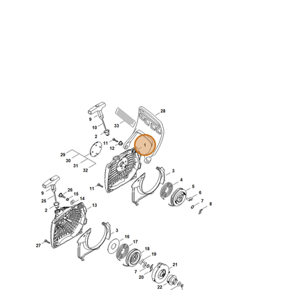 STIHL part 1141-080-1801 — IPL diagram snippet (6x zoom, amber highlight)