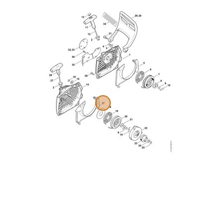 STIHL part 1141-084-7802 — IPL diagram snippet (6x zoom, amber highlight)
