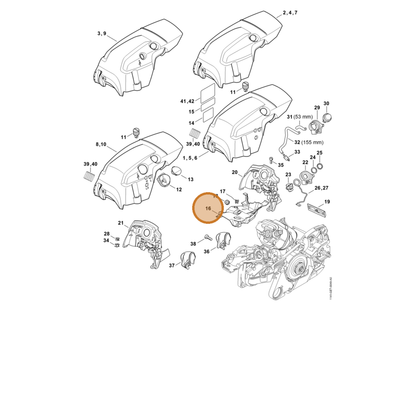 STIHL part 1141-087-3032 — IPL diagram snippet (6x zoom, amber highlight)