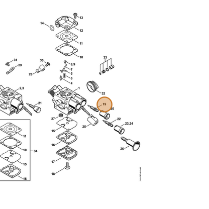 STIHL part 1141-120-6800 — IPL diagram snippet (6x zoom, amber highlight)