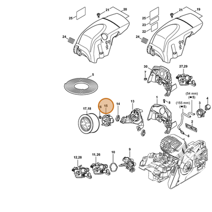 STIHL part 1141-121-6900 — IPL diagram snippet (6x zoom, amber highlight)