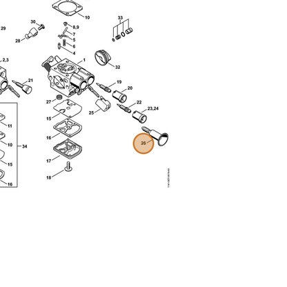 STIHL part 1141-122-6200 — IPL diagram snippet (6x zoom, amber highlight)