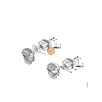 STIHL part 1141-140-0609 — IPL diagram snippet (6x zoom, amber highlight)