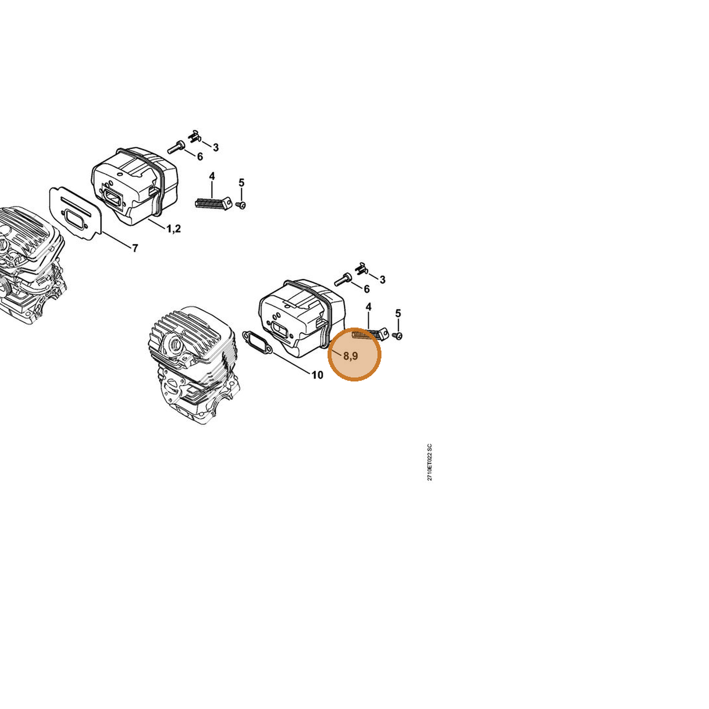 STIHL part 1141-140-0613 — IPL diagram snippet (6x zoom, amber highlight)