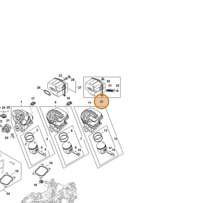 STIHL part 1141-140-0633 — IPL diagram snippet (6x zoom, amber highlight)