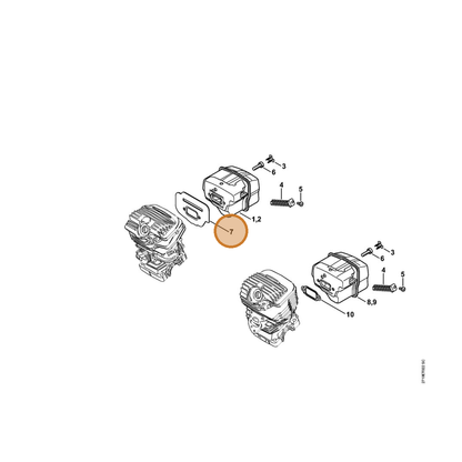 STIHL part 1141-141-3201 — IPL diagram snippet (6x zoom, amber highlight)