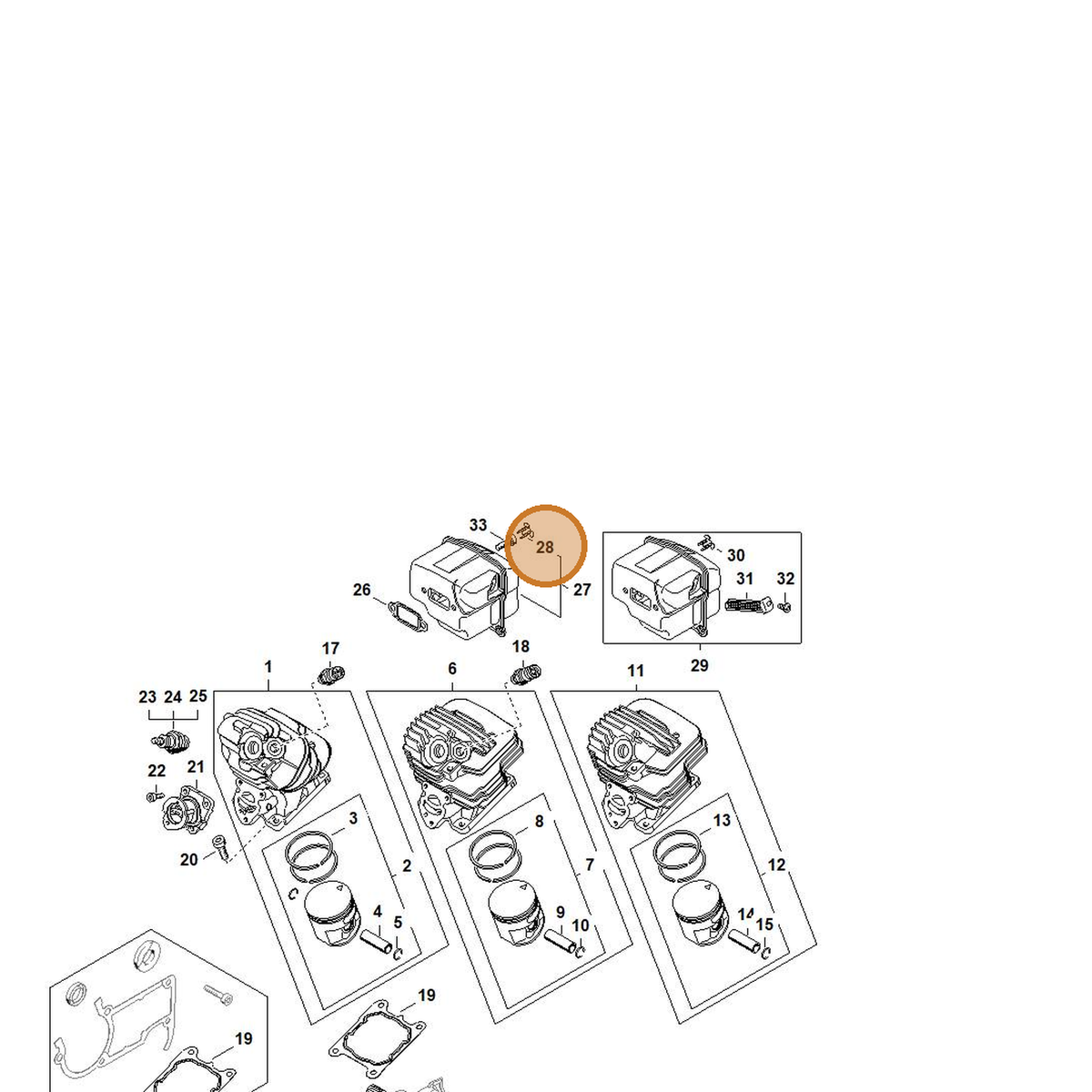 STIHL part 1141-145-9002 — IPL diagram snippet (6x zoom, amber highlight)