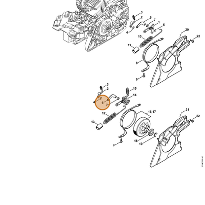 STIHL part 1141-162-5801 — IPL diagram snippet (6x zoom, amber highlight)
