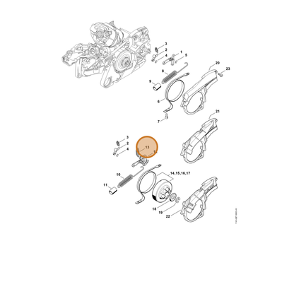 STIHL part 1141-162-7904 — IPL diagram snippet (6x zoom, amber highlight)