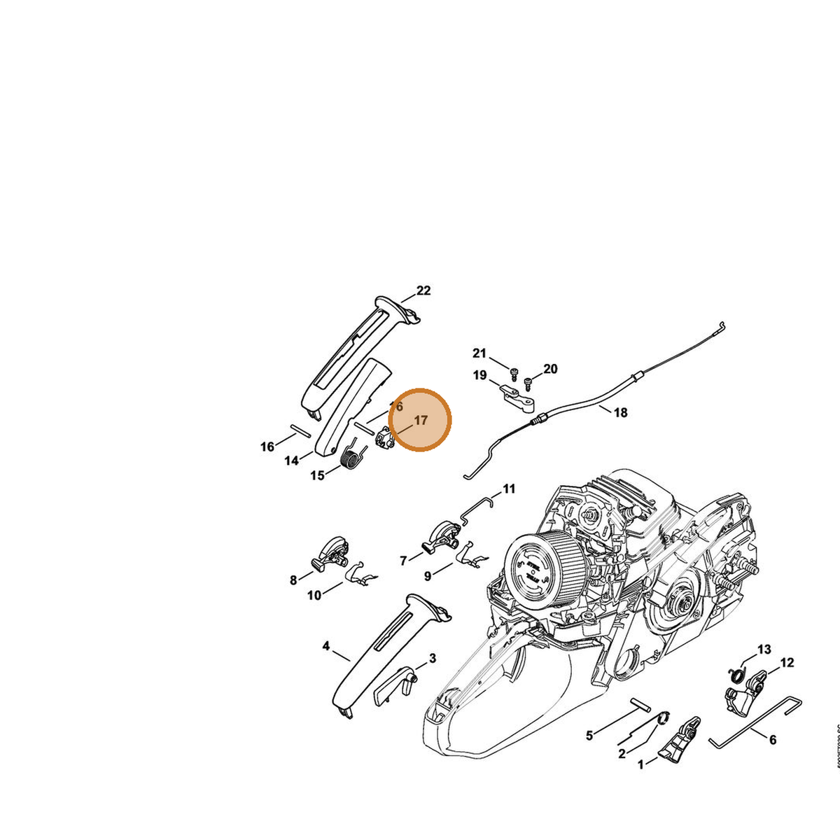 STIHL part 1141-180-1400 — IPL diagram snippet (6x zoom, amber highlight)