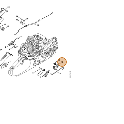 STIHL part 1141-180-1500 — IPL diagram snippet (6x zoom, amber highlight)