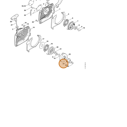 STIHL part 1141-195-2000 — IPL diagram snippet (6x zoom, amber highlight)