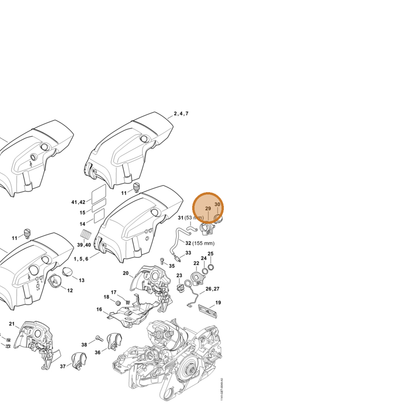 STIHL part 1141-352-8200 — IPL diagram snippet (6x zoom, amber highlight)