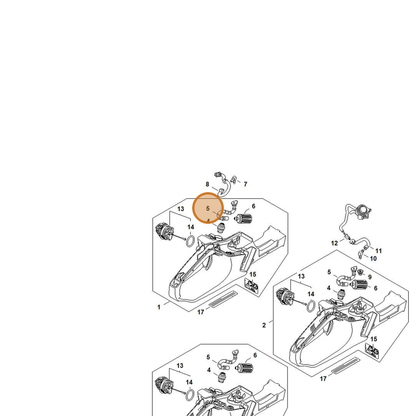 STIHL part 1141-358-7708 — IPL diagram snippet (6x zoom, amber highlight)