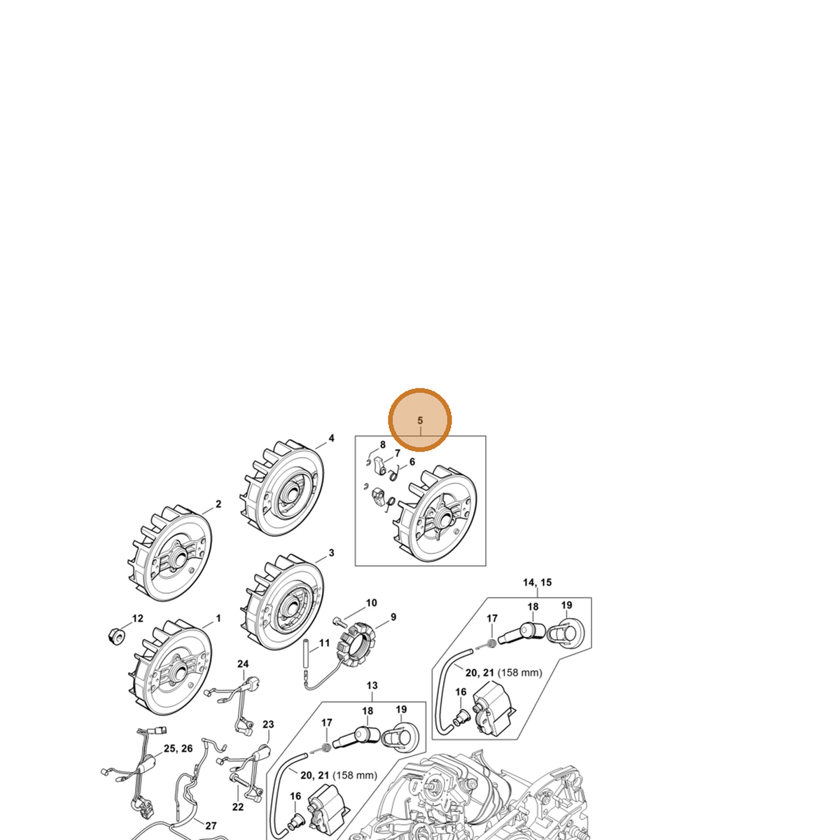 STIHL part 1141-400-1202 — IPL diagram snippet (6x zoom, amber highlight)