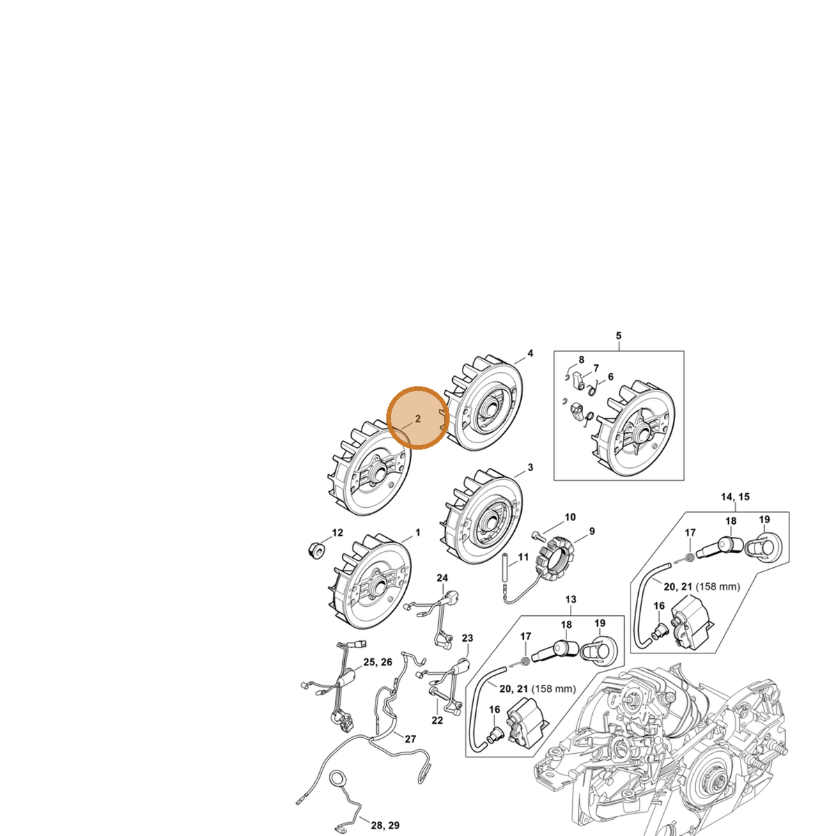 STIHL part 1141-400-1230 — IPL diagram snippet (6x zoom, amber highlight)