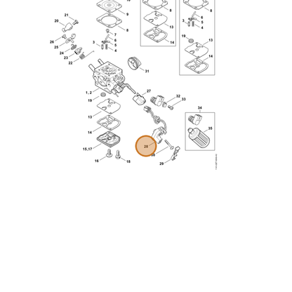 STIHL part 1141-430-1028 — IPL diagram snippet (6x zoom, amber highlight)