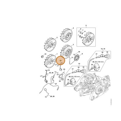 STIHL part 1141-440-3000 — IPL diagram snippet (6x zoom, amber highlight)