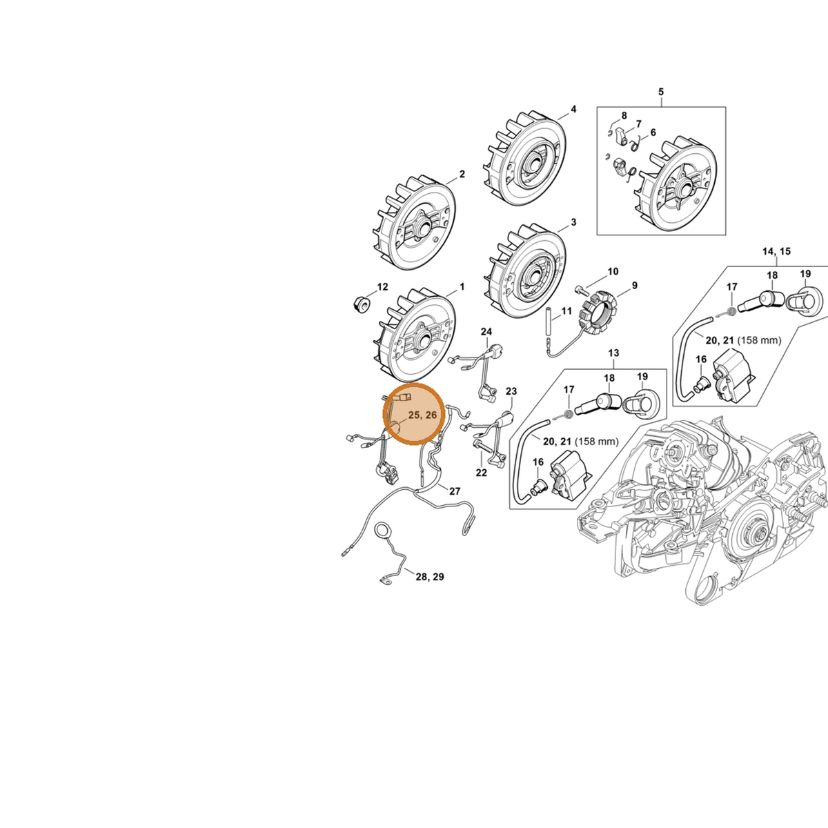 STIHL part 1141-440-3003 — IPL diagram snippet (6x zoom, amber highlight)