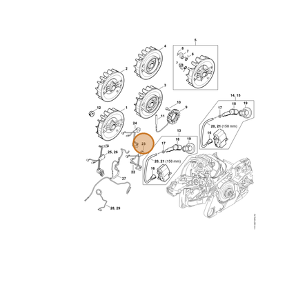 STIHL part 1141-440-3004 — IPL diagram snippet (6x zoom, amber highlight)