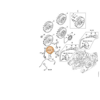 STIHL part 1141-440-3020 — IPL diagram snippet (6x zoom, amber highlight)