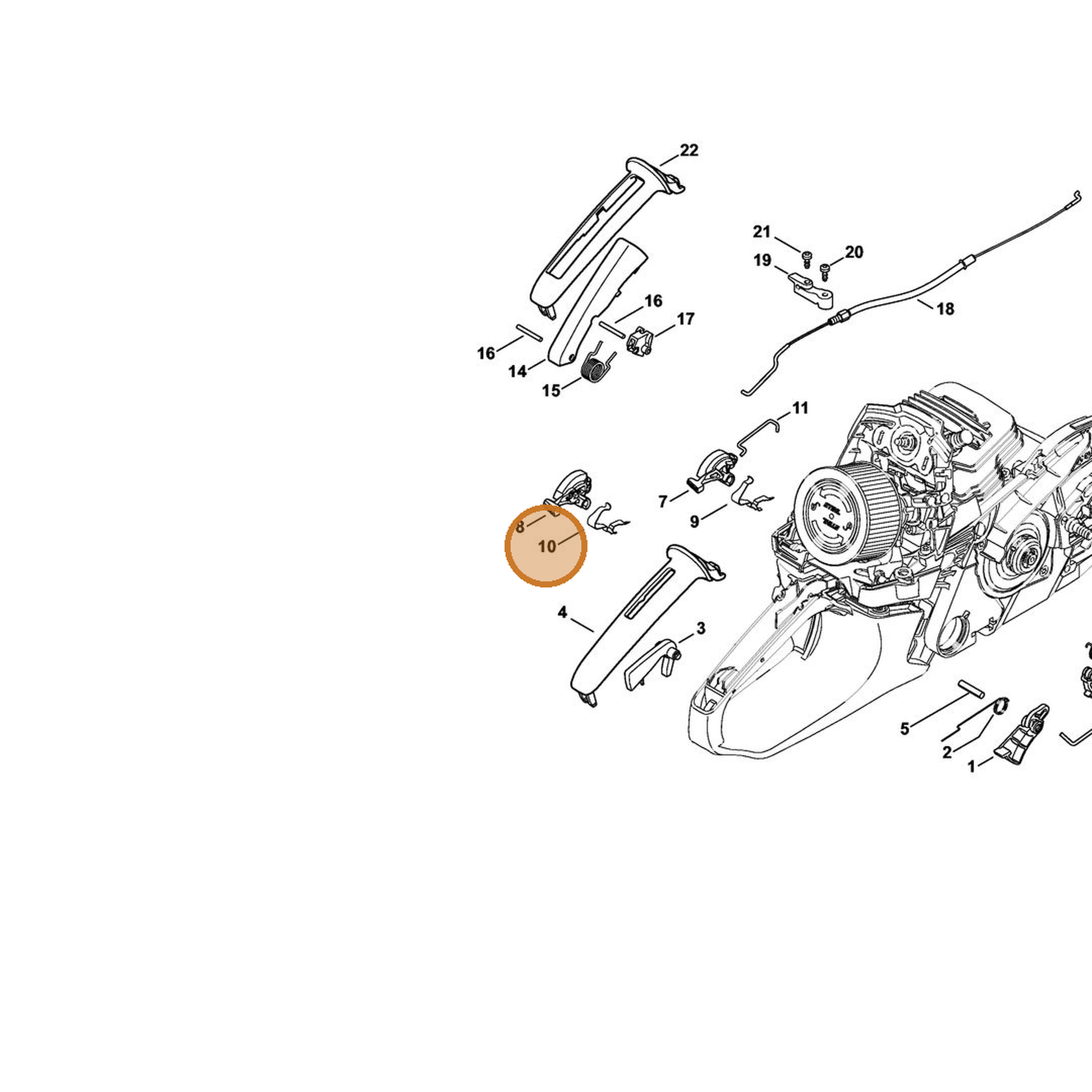STIHL part 1141-442-1620 — IPL diagram snippet (6x zoom, amber highlight)
