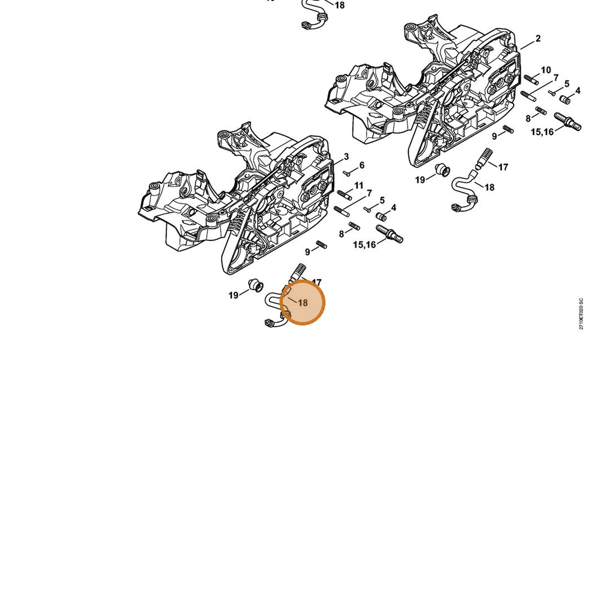 STIHL part 1141-647-9401 — IPL diagram snippet (6x zoom, amber highlight)