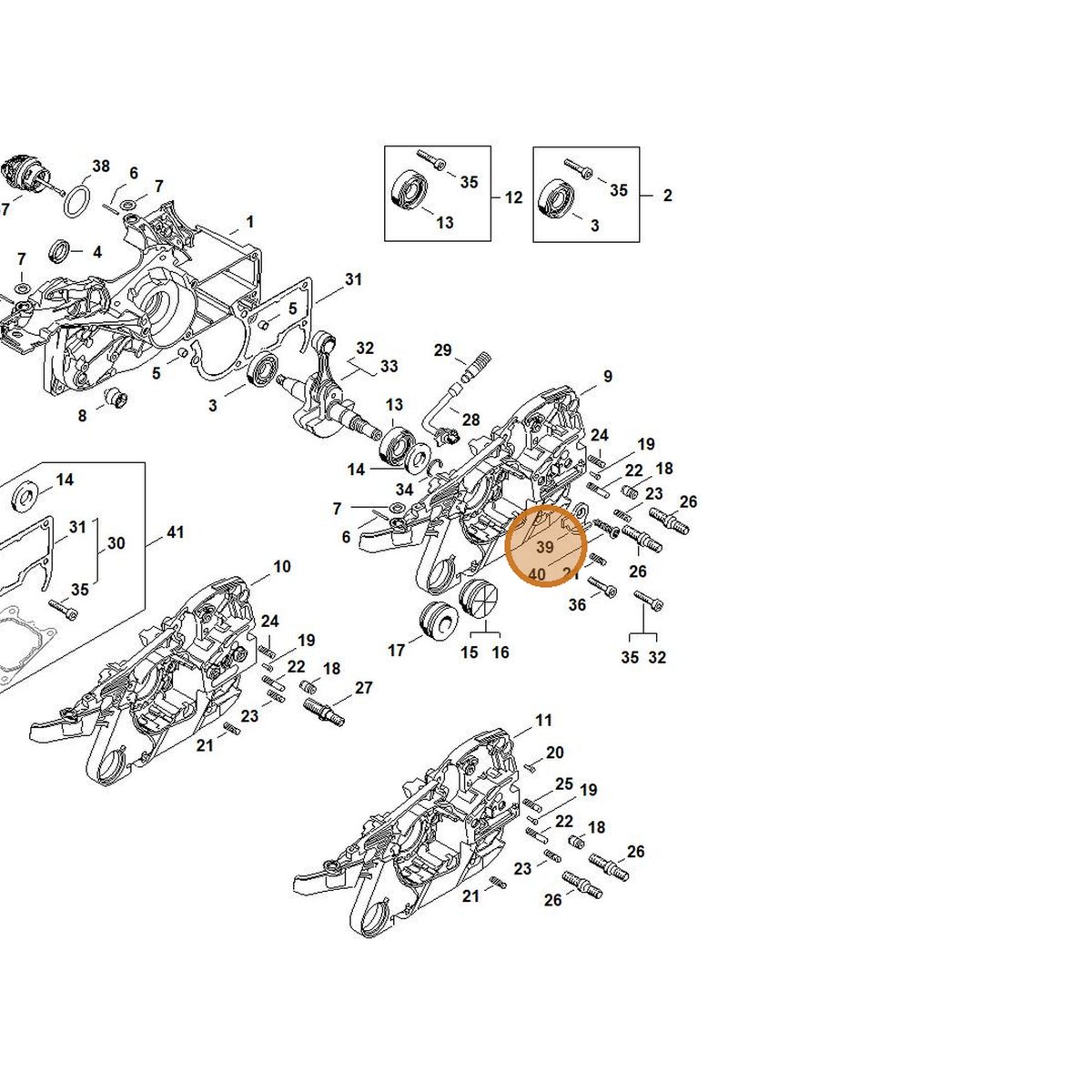 STIHL part 1141-656-7700 — IPL diagram snippet (6x zoom, amber highlight)