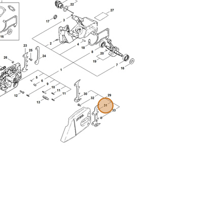 STIHL part 1141-664-0501 — IPL diagram snippet (6x zoom, amber highlight)