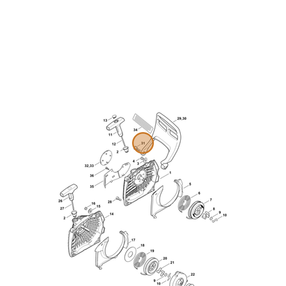 STIHL part 1141-790-6100 — IPL diagram snippet (6x zoom, amber highlight)