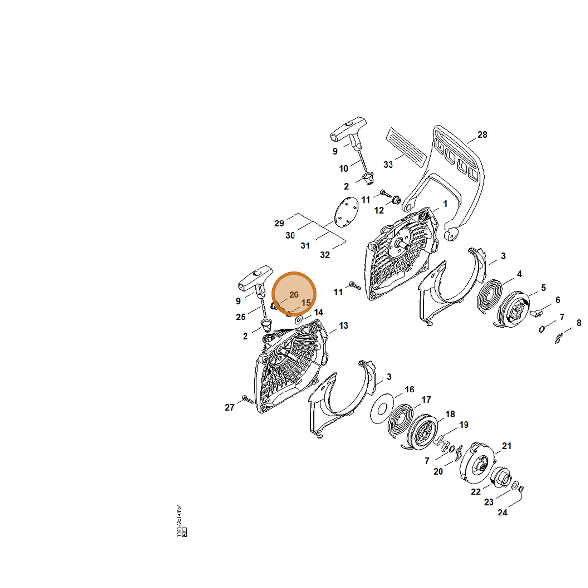 STIHL part 1141-790-6101 — IPL diagram snippet (6x zoom, amber highlight)