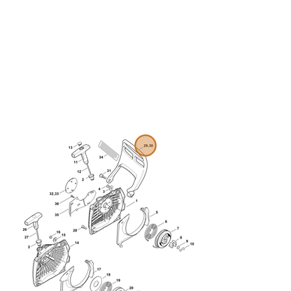 STIHL part 1141-790-9100 — IPL diagram snippet (6x zoom, amber highlight)