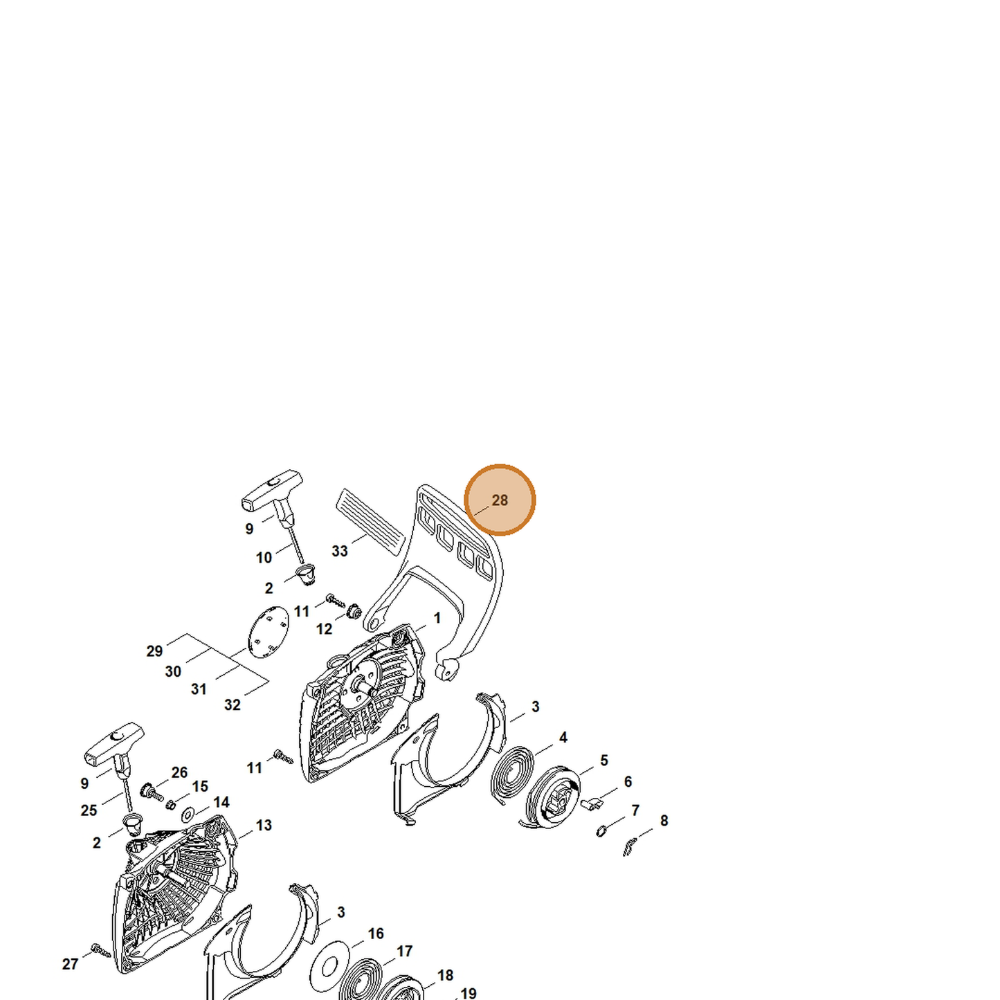 STIHL part 1141-790-9101 — IPL diagram snippet (6x zoom, amber highlight)