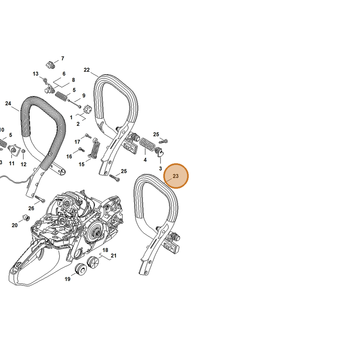STIHL part 1141-791-1702 — IPL diagram snippet (6x zoom, amber highlight)
