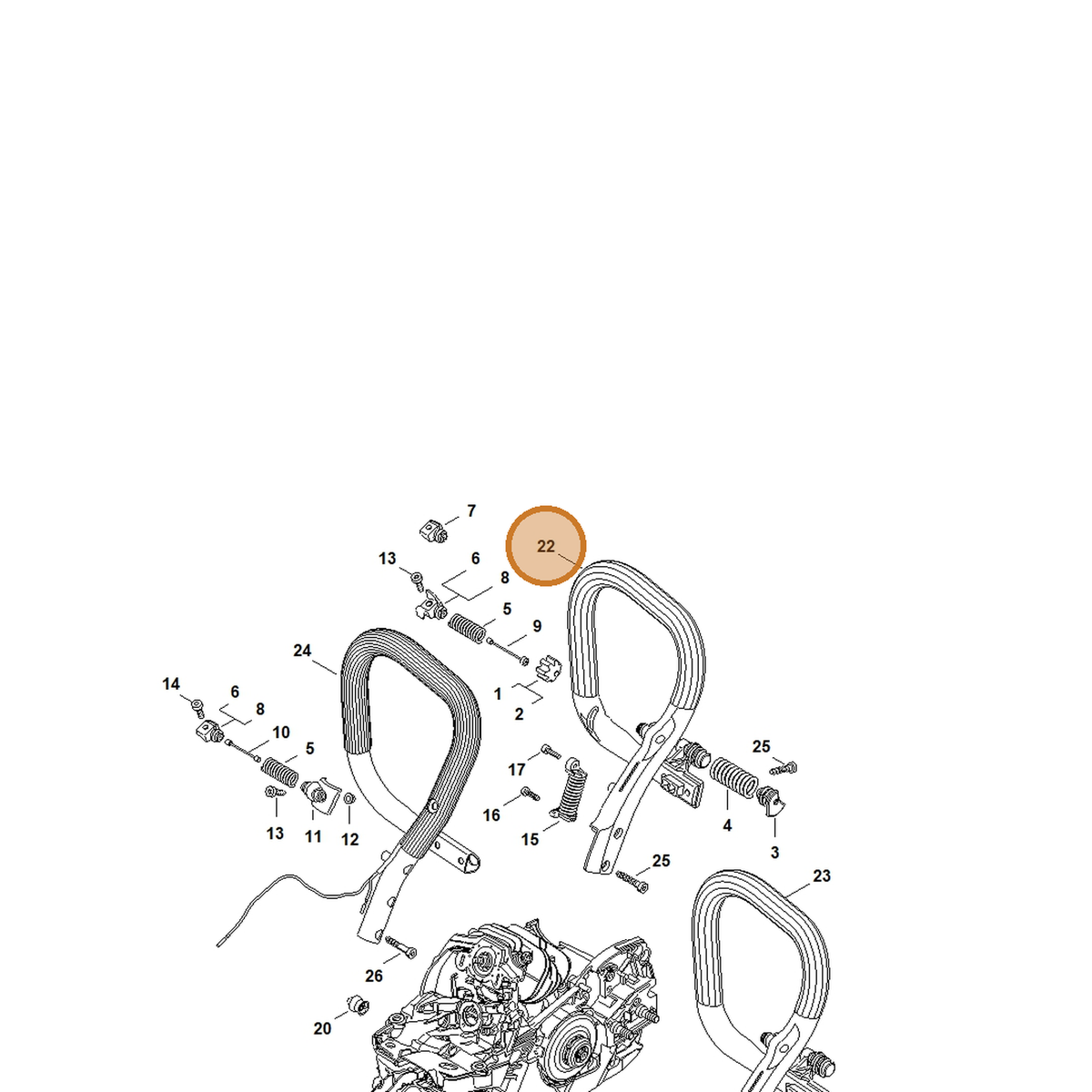 STIHL part 1141-791-1706 — IPL diagram snippet (6x zoom, amber highlight)