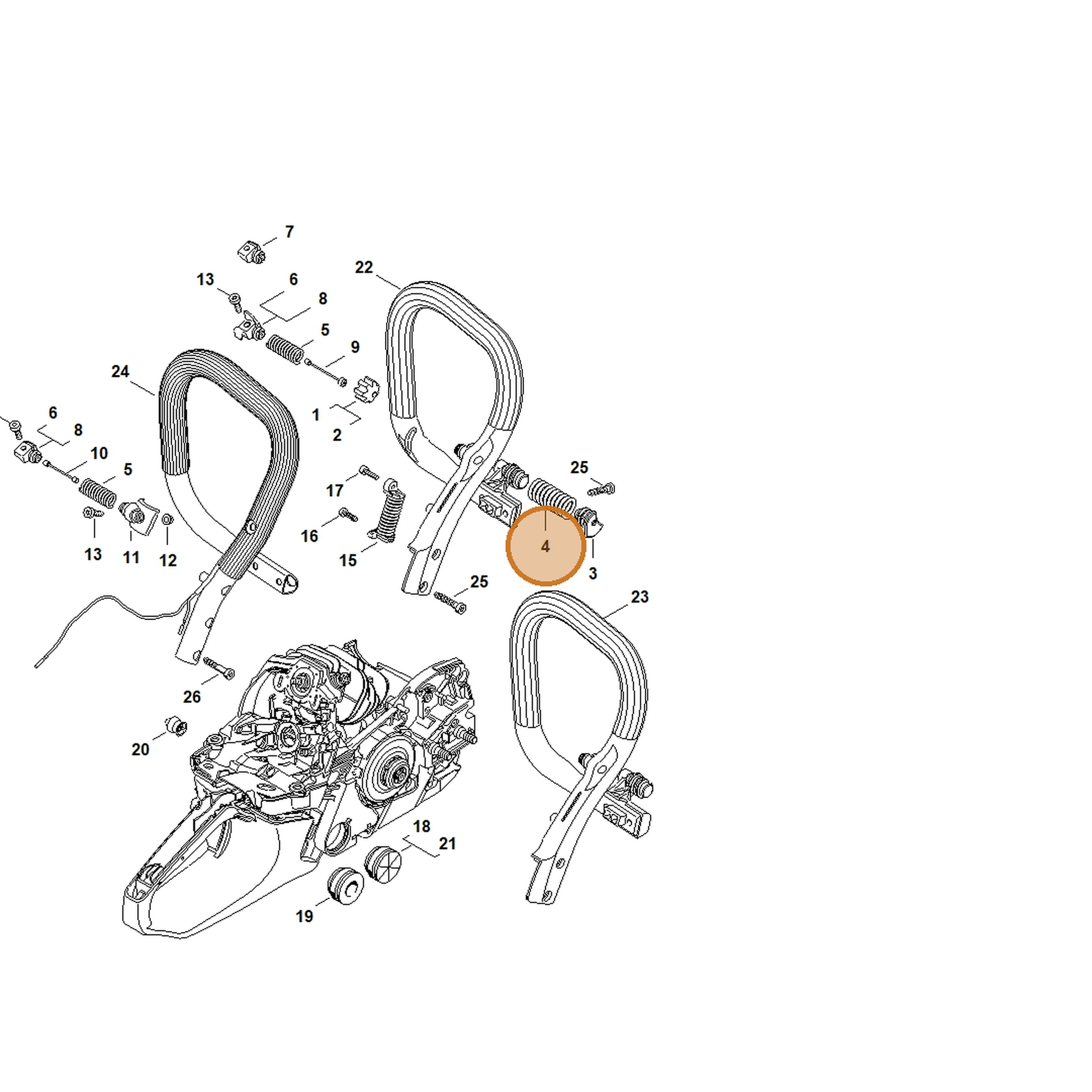 STIHL part 1141-791-3112 — IPL diagram snippet (6x zoom, amber highlight)