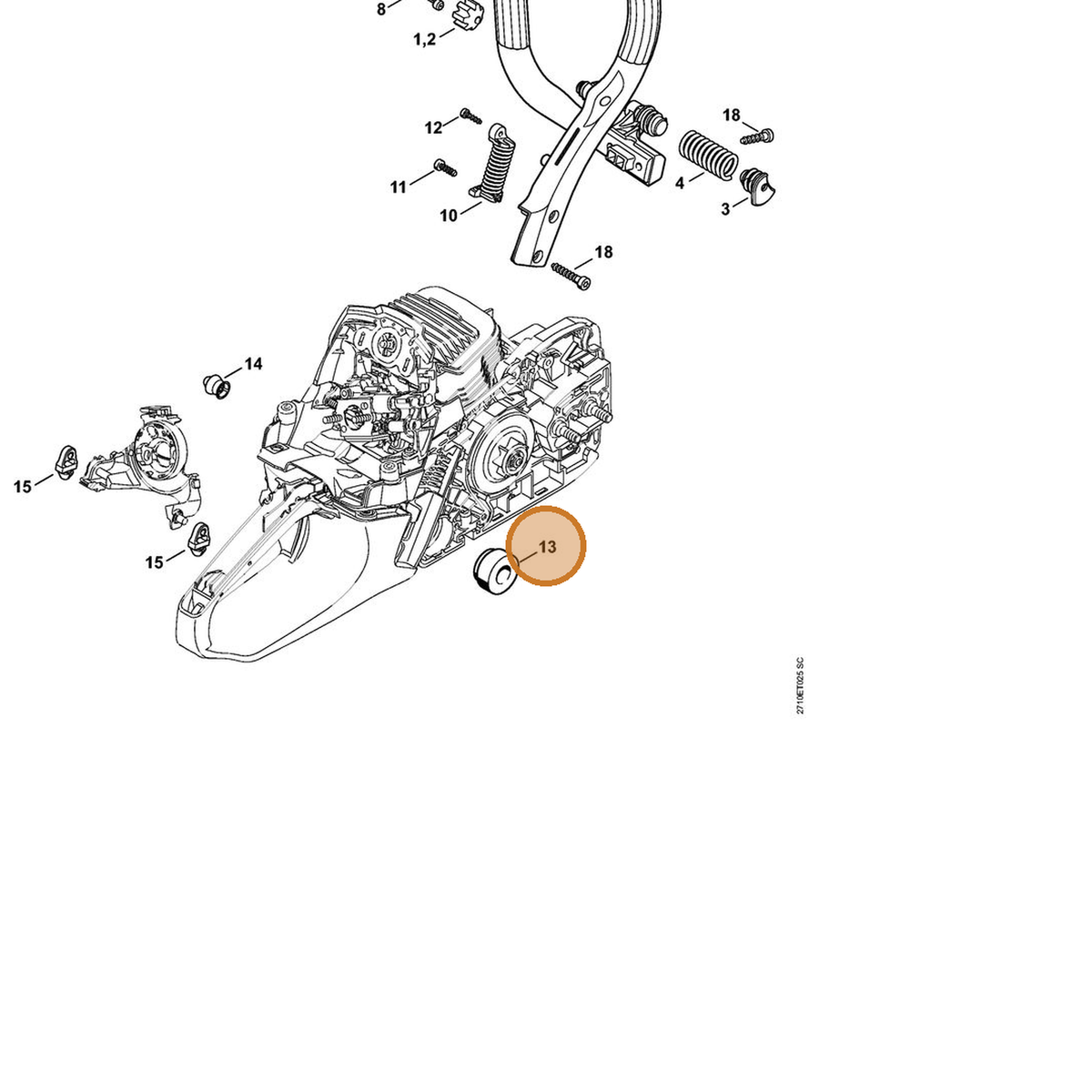 STIHL part 1141-791-5903 — IPL diagram snippet (6x zoom, amber highlight)