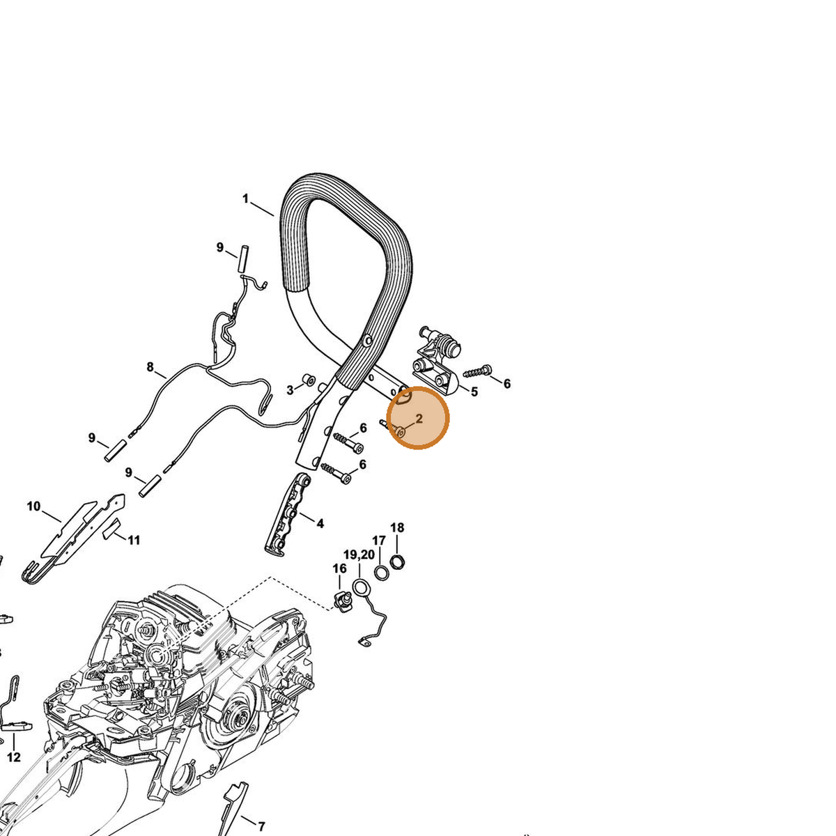 STIHL part 1141-791-6100 — IPL diagram snippet (6x zoom, amber highlight)