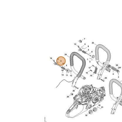 STIHL part 1141-792-2930 — IPL diagram snippet (6x zoom, amber highlight)