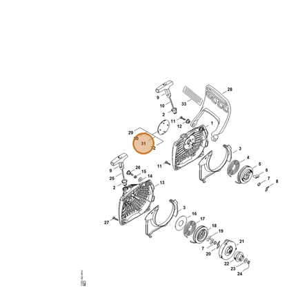 STIHL part 1141-967-1503 — IPL diagram snippet (6x zoom, amber highlight)