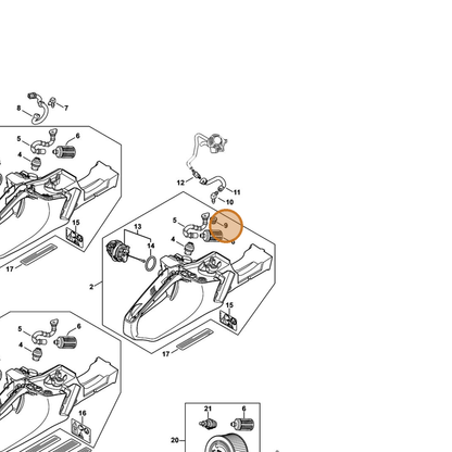 STIHL part 1141-989-0600 — IPL diagram snippet (6x zoom, amber highlight)