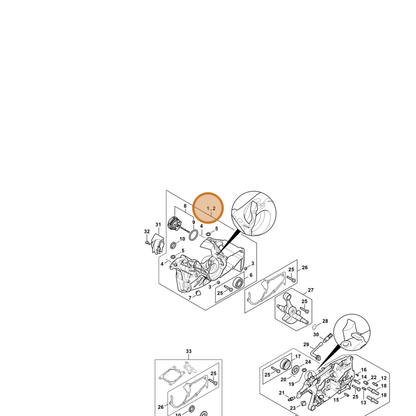 STIHL part 1142-020-2601 — IPL diagram snippet (6x zoom, amber highlight)