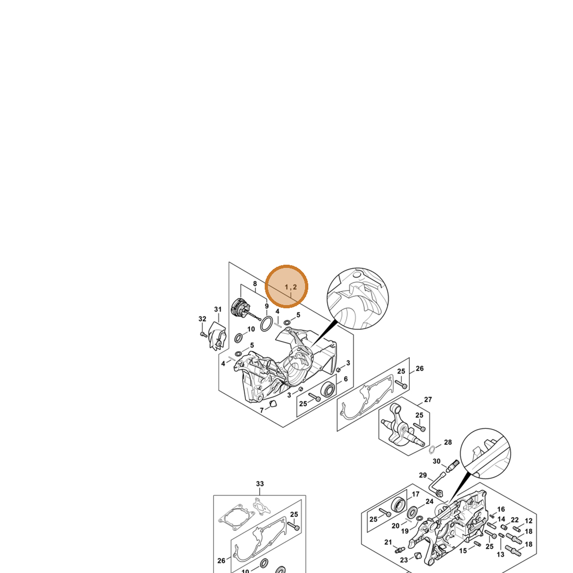 STIHL part 1142-020-2603 — IPL diagram snippet (6x zoom, amber highlight)
