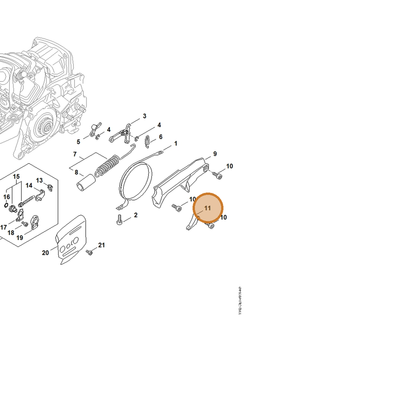 STIHL part 1142-021-1101 — IPL diagram snippet (6x zoom, amber highlight)