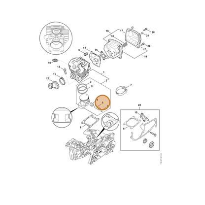 STIHL part 1142-034-1500 — IPL diagram snippet (6x zoom, amber highlight)