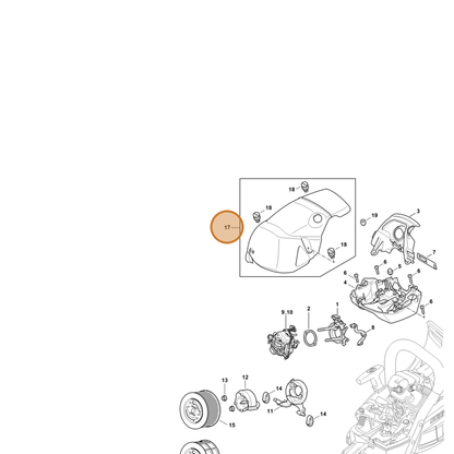 STIHL part 1142-080-1601 — IPL diagram snippet (6x zoom, amber highlight)