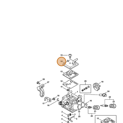 STIHL part 1142-120-0800 — IPL diagram snippet (6x zoom, amber highlight)