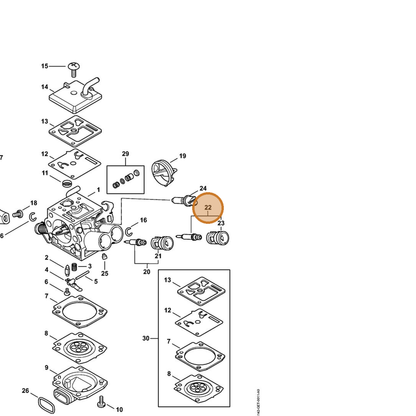 STIHL part 1142-120-6800 — IPL diagram snippet (6x zoom, amber highlight)